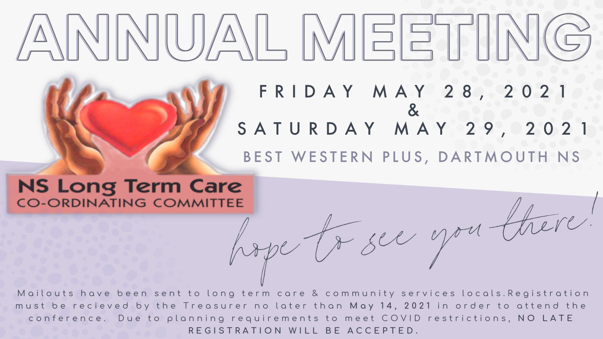 CUPE NS LTCCSCC LTC Annual Conference set for May 28th & 29th, 2021